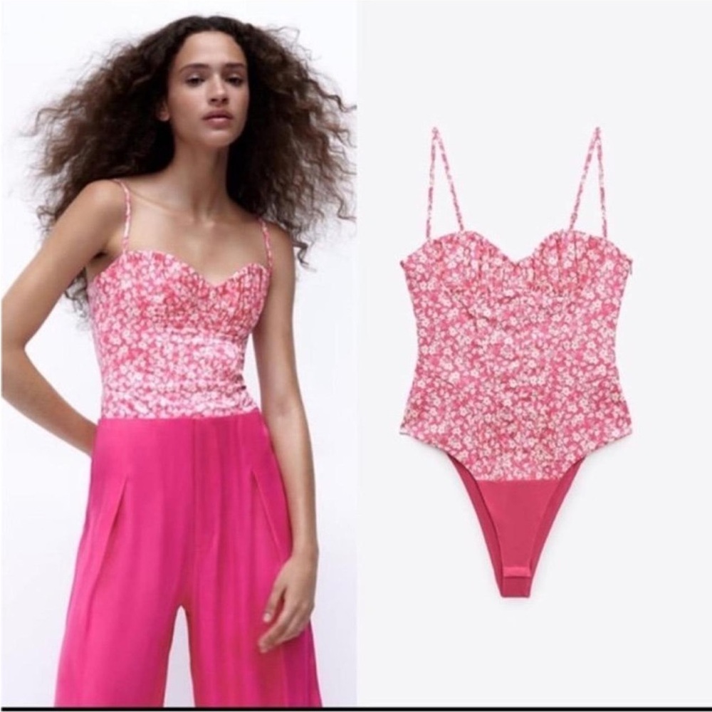 NWT pink floral bodysuit from Zara size M